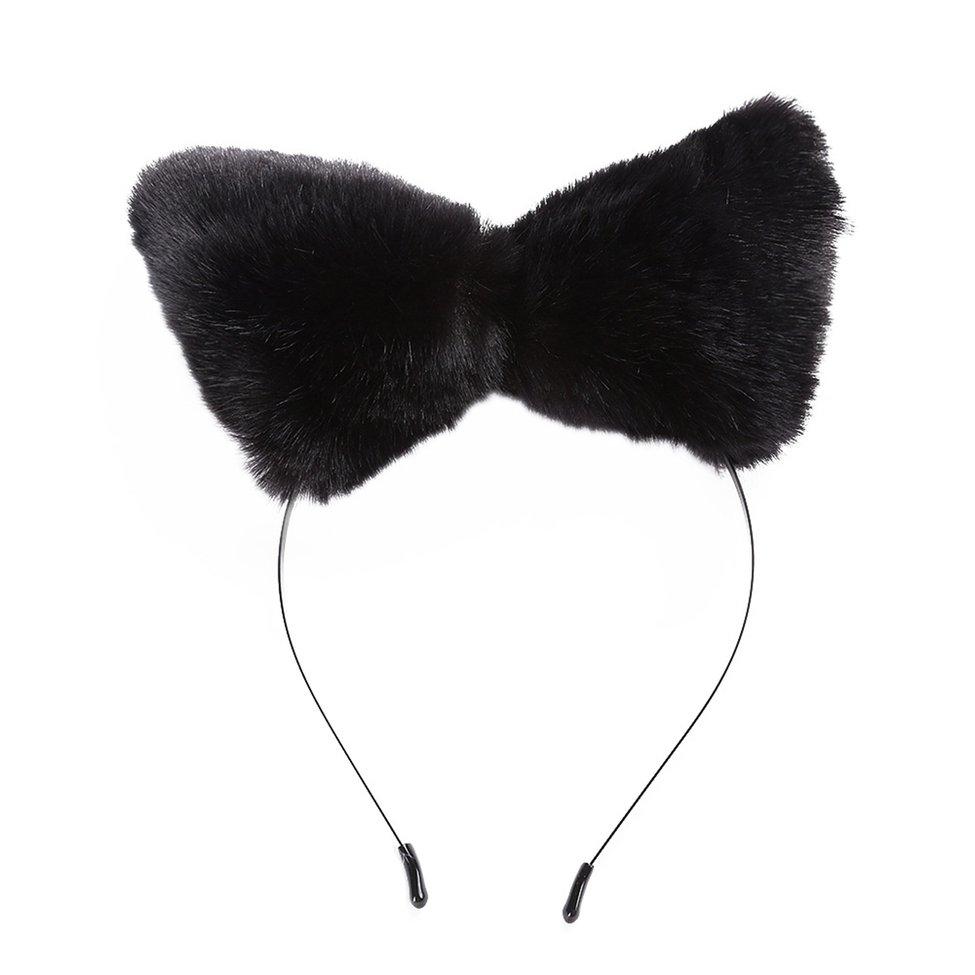 

Anime Cosplay Party Cat s Ears Hairpins Ear Hair Clip Long Fur Headdress чёрный