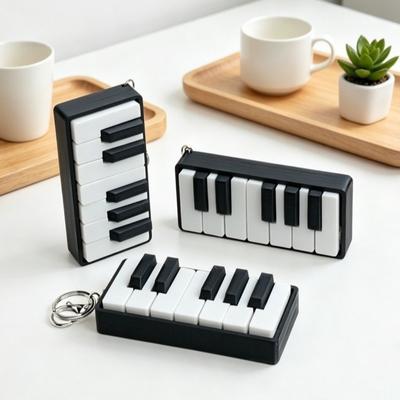3D Tištěná klíčenka Piano Stress Clicker Klávesnice piana Clicker Dárek pro milovníky hudby