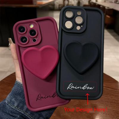 DIY Cute 3D Love Heart Silicone Phone Case For Infinix NOTE 40X 5G 40 Pro+ Pro 4G 30 VIP 12 G96 2023 Shockproof Cover Customized Name