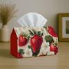 1pc Two Sizes Available Party Tissue Box,Fresh Natural Fruit,Multifunctional Tissue Holder,Strawberry Flower Green,Outdoor Party Supplies, Everyday De