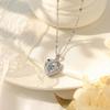 Rhinestone Inlaid Heart Pendant Necklace in Light Luxury Style for Women