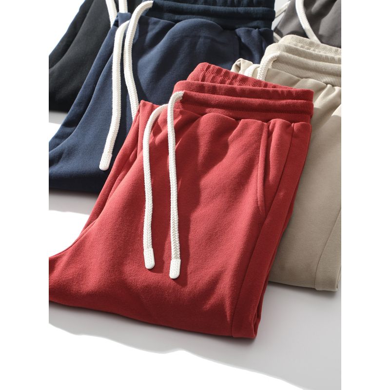 Foreign Trade Export Balance Men's Casual Pants Spring and Autumn New Loose Slub Cotton Trendy Elastic Waist Sports Pants Men's Trousers