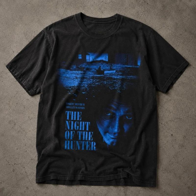 The Night Of The Hunter Shirt Robert Mitchum Vintage Movie Tee Summer Unisex Loose And Breathable Cotton Tshirt Top