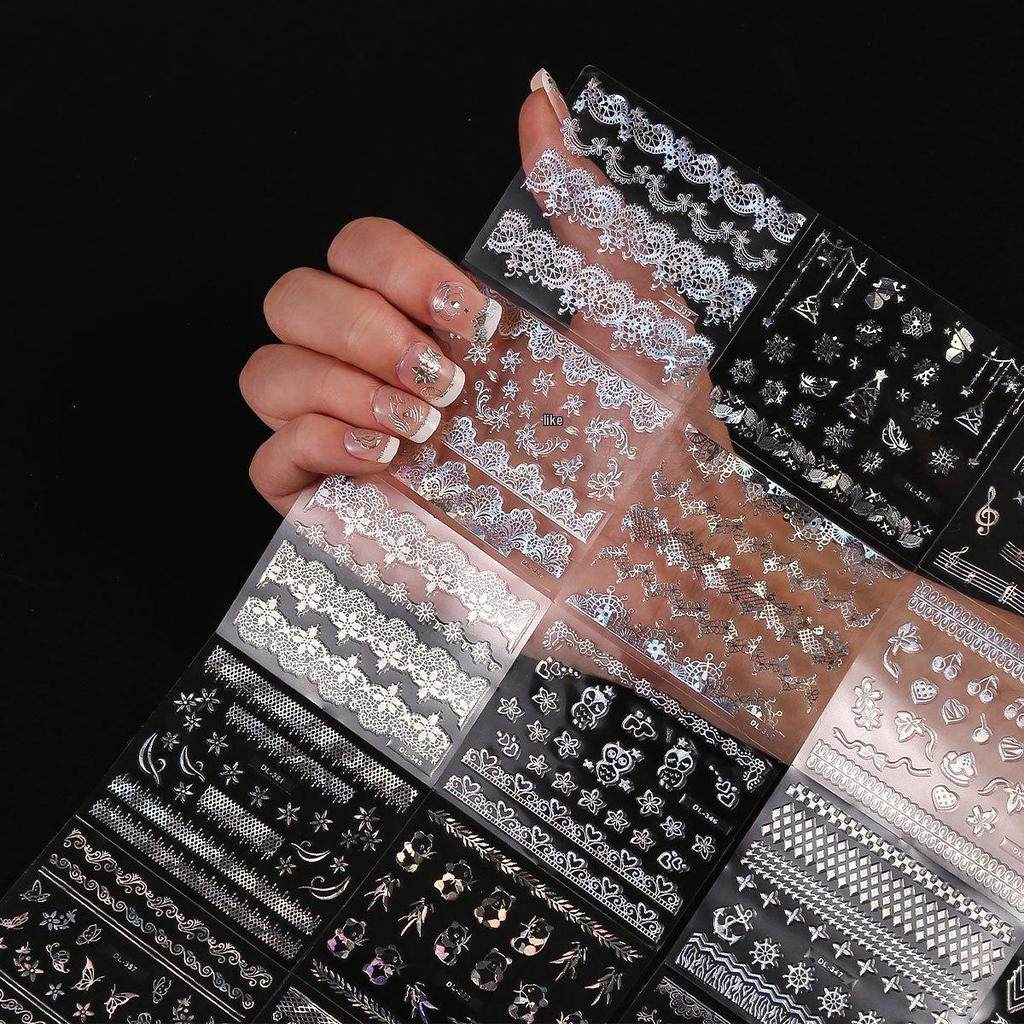 Gold 3D Self-Adhesive Full Cover Nail Stickers for Kids - Wearable Manicure Decals