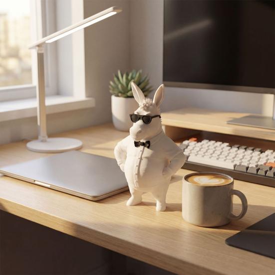 Funny 3D Printed Donkey Figurine Cool Donkey in Sunglasses Statue Novelty Animal Sculpture for Home Office Desk Shelf Decor