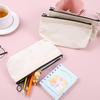 100pcs Zipper Pencil Bag Multi-function Pen Bag Large-capacity Canvas Stationery Case Student School Supplies