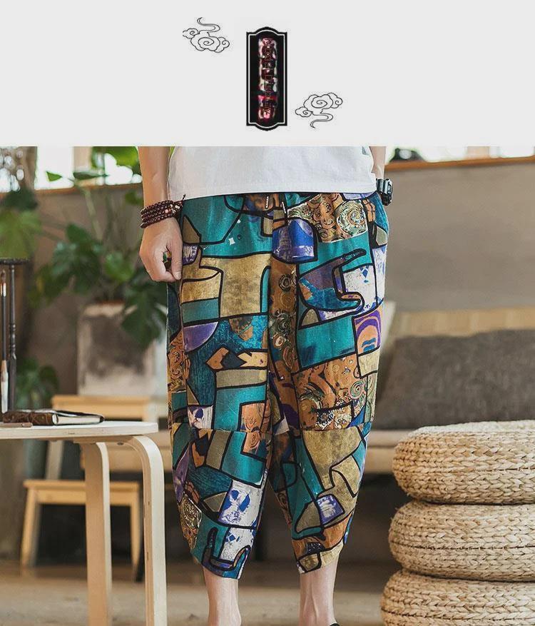 Short de plage pour homme à motif éléphant thaïlandais - Tendance, Pantalon court grande taille style chinois, Design carotte du Myanmar et Dai