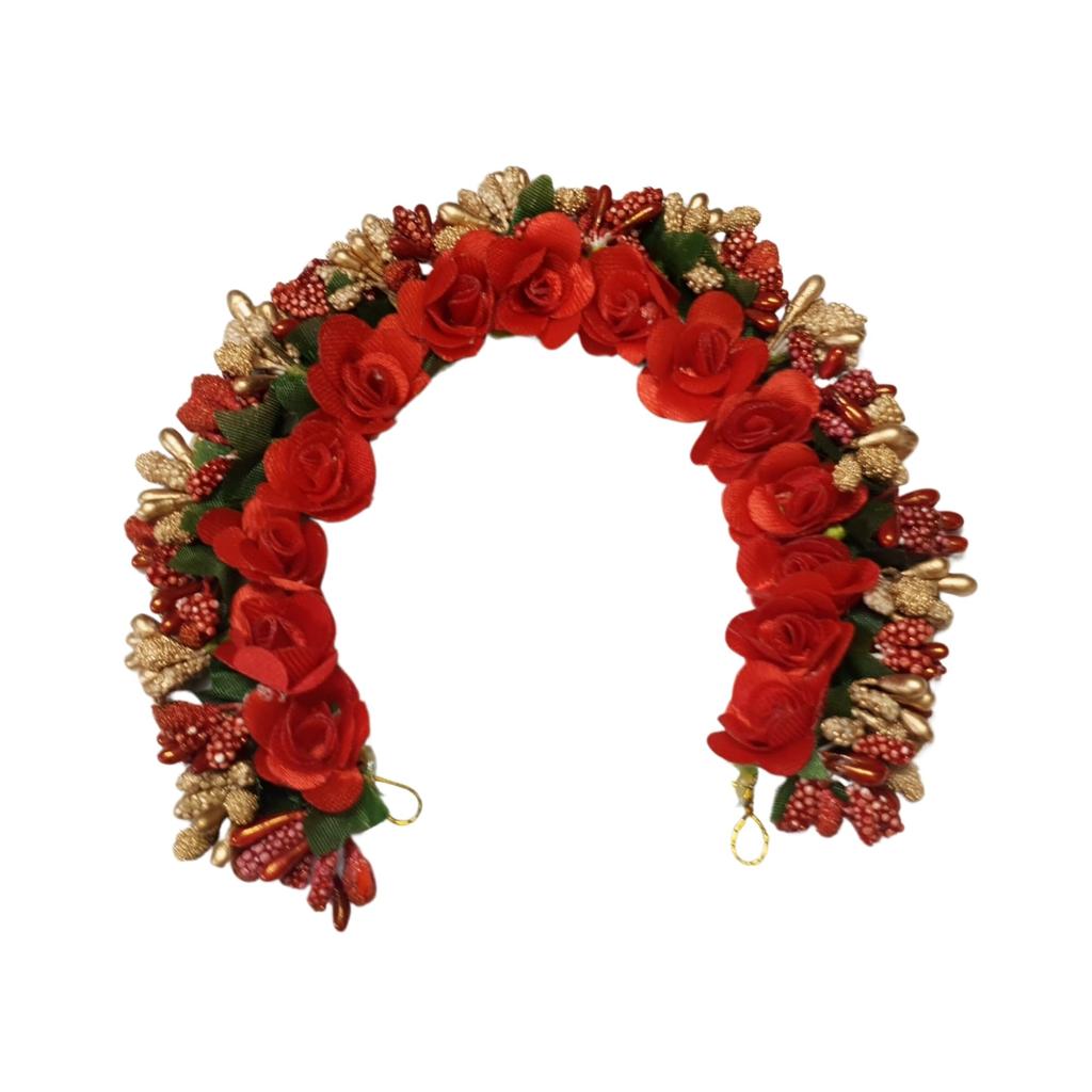 ANVIK Fancy Party Bridal Wedding Fabric/Artificial Rose Flower Bun Juda Hair Gajra for Women Flower Floral Hair Accessories for Women Veni for Hair