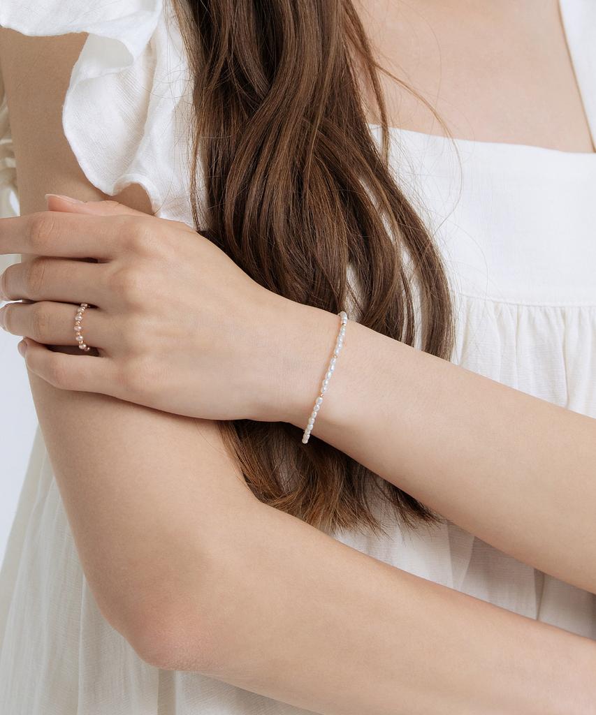 Mcel 14K Joyello Freshwater Pearl Cut Ball Bracelet