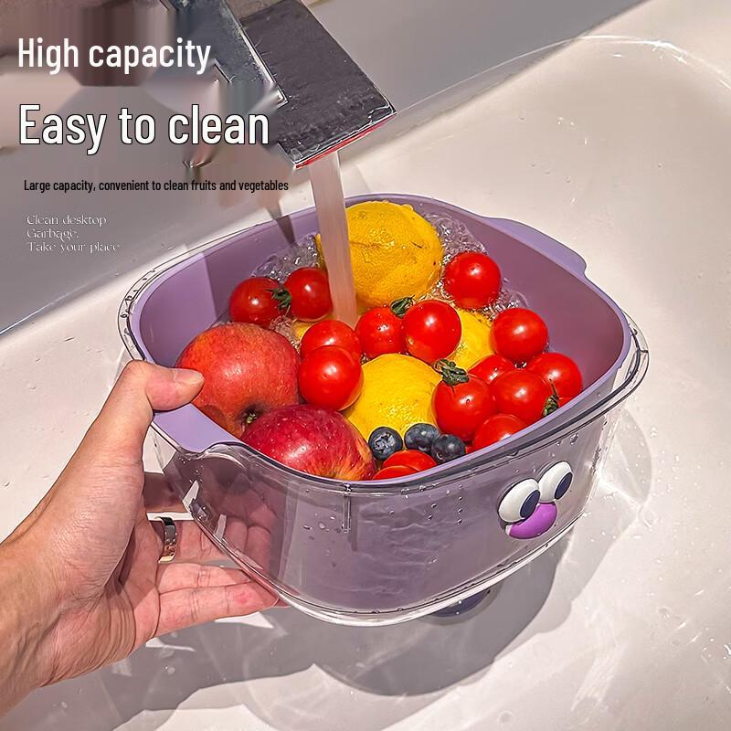 Cute Double-Layer Fruit Drain Basket