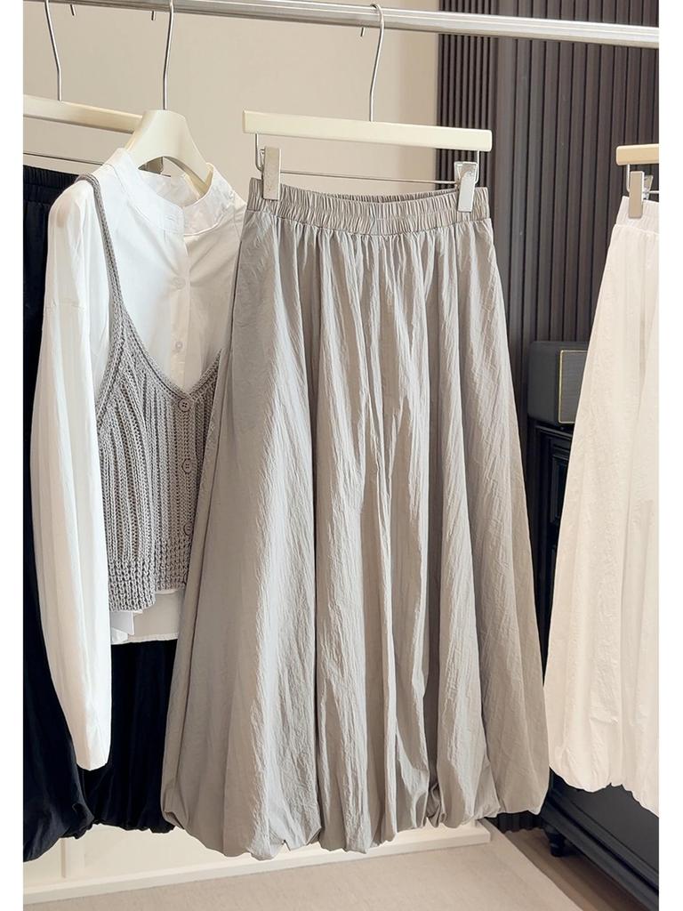 High-Waisted Elastic A-Line Puffy Skirt for Women - Spring Collection