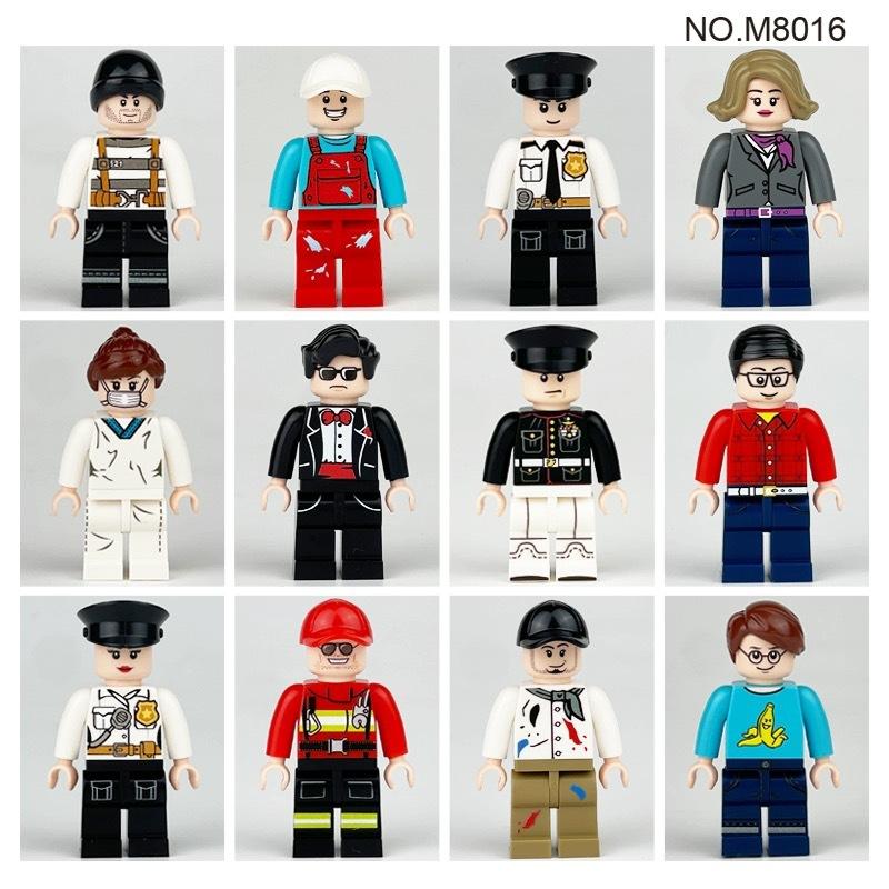 Spot M8015 City Occupation Cartoon Small Particle Building Block Figurine Children Assembled Building Block Toy