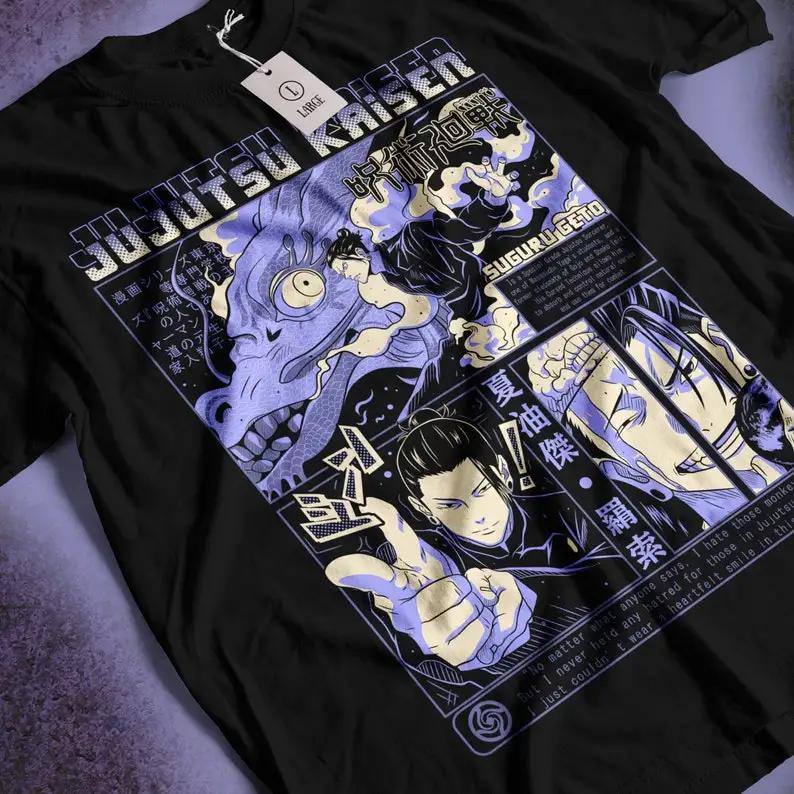 

Jujutsu Kaisen Suguru Geto Anime Tshirt - Men s Summer Cotton Graphic Tee S разноцветный