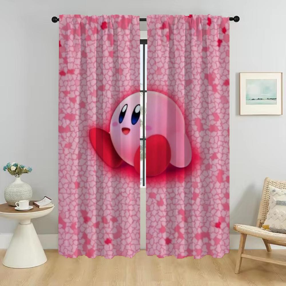 K-Kirbyes Elegant Room Curtains for Living Room Shades Halloween Decoration Anti-mosquito Curtains 2 Pieces Window Curtain Child