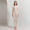 2 Teile/satz Winter Damen Thermo-Unterwäsche-Set Rundhalsausschnitt Nahtlose Langarm Warm Dick Doppelseitig Plüsch Slim Fit Elastische Dame Kaltes Wetter Pyjamas