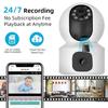 Dual Lens 2.4G WiFi IP Camera PTZ Auto Tracking Baby Monitor Home Security CCTV Dual Screen Surveillance Video System