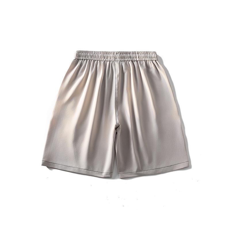 Summer Men's Casual Loose Sports Five Quarter Pants Men's Solid Color Ice Silk Shorts