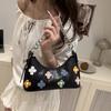 New Crocodile Pattern French Toast Bag Fashion Flower Embroidery Chain Shoulder Bag Women's Shoulder Cross-Body Bag AVE