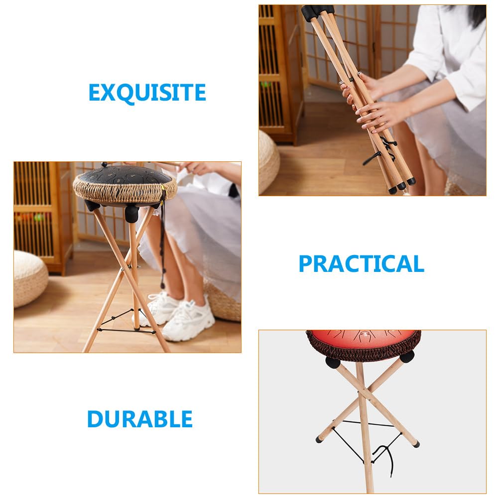 LIFKOME Tongue Drum Tongue Drum Wood Tongue Drum Drumstick Kick Wood Snare Drum Handpan Bracket Stand, Floor, Holder, Holder, Float, Display, Stand,
