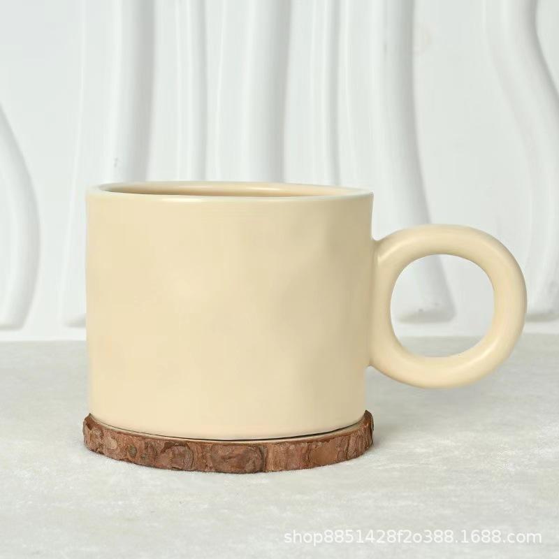 Milk fufu big round ear mug office home cute cream style ceramic mug creative mug coffee cup 400ml