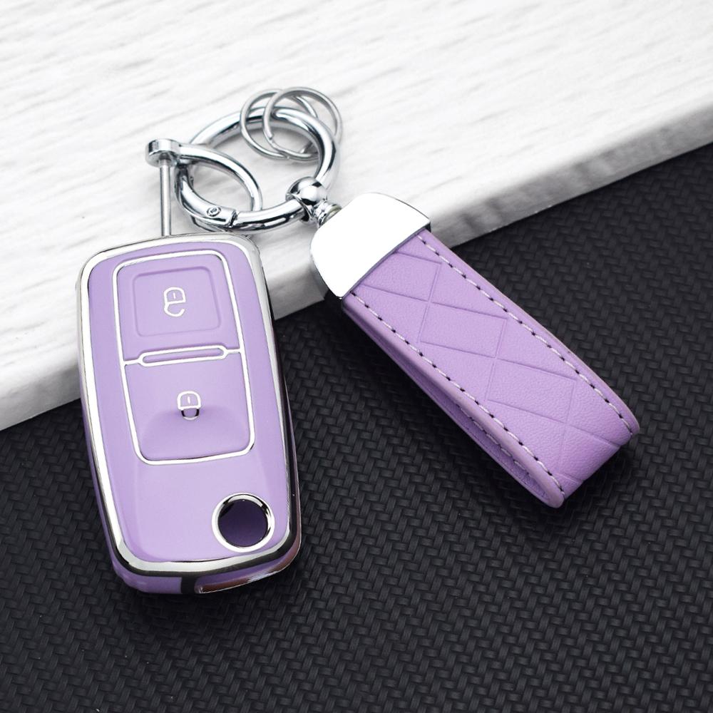 Tpu Car Key Case For Volkswagen Vw Polo Golf Passat Tiguan Beetle Caddy 2/3 Buttons Key Cover For Skoda Octavia Seat Leon Altea