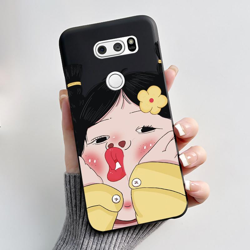 Cute Case For LG V30 V30+ Plus Funda LG V30s ThinQ Capa LG V35 ThinQ Printing Shell Protective Cover Soft Silicone Cartoon Cases
