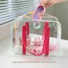 Pink Transparent Large-Capacity Waterproof Toiletry Bag for Beach & Travel