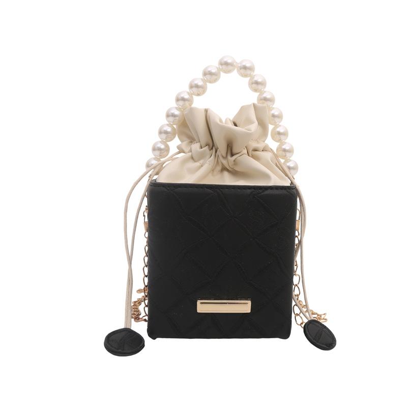 High-end Style Bucket Bag, Casual And Simple Cross-body Small Bag, Pearl Handbag
