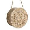 Fashion New Shoulder Hollow Straw Bag Women's Round Messenger Bag Handwoven Bag Small Bag Travel Beach Bag