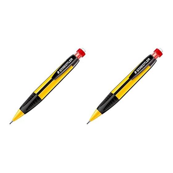 STAEDTLER Mechanical Pencil, 1.3mm, Yellow, Triangular Barrel, 771 - Ideal for Mark Sheets, Fast Shading, Non-Rolling, Easy Grip, Ergonomic for Kids