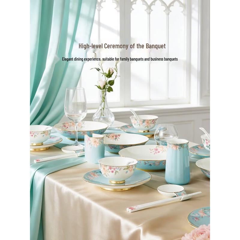 Auratic Celadon Era Gilded 44-Piece Dinnerware Set