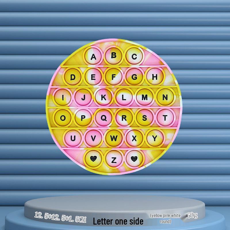 24cm Silicone Rainbow Kids' Learning Toy: Letters, Numbers, Multiplication Pop-It Fidget