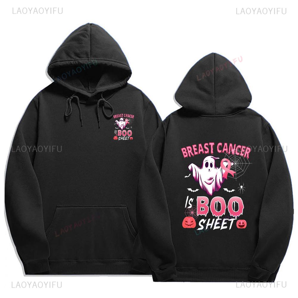 

Pink Ribbon Halloween Hoodie Unisex Long Sleeve Breast Cancer Awareness Survivor Gift Autumn Winter Party Anti-Cancer Pumpkin 3XL