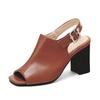 Women's High-heeled Sandals Spring and Summer New Thick-heeled Large-size Fish-mouth Sandals