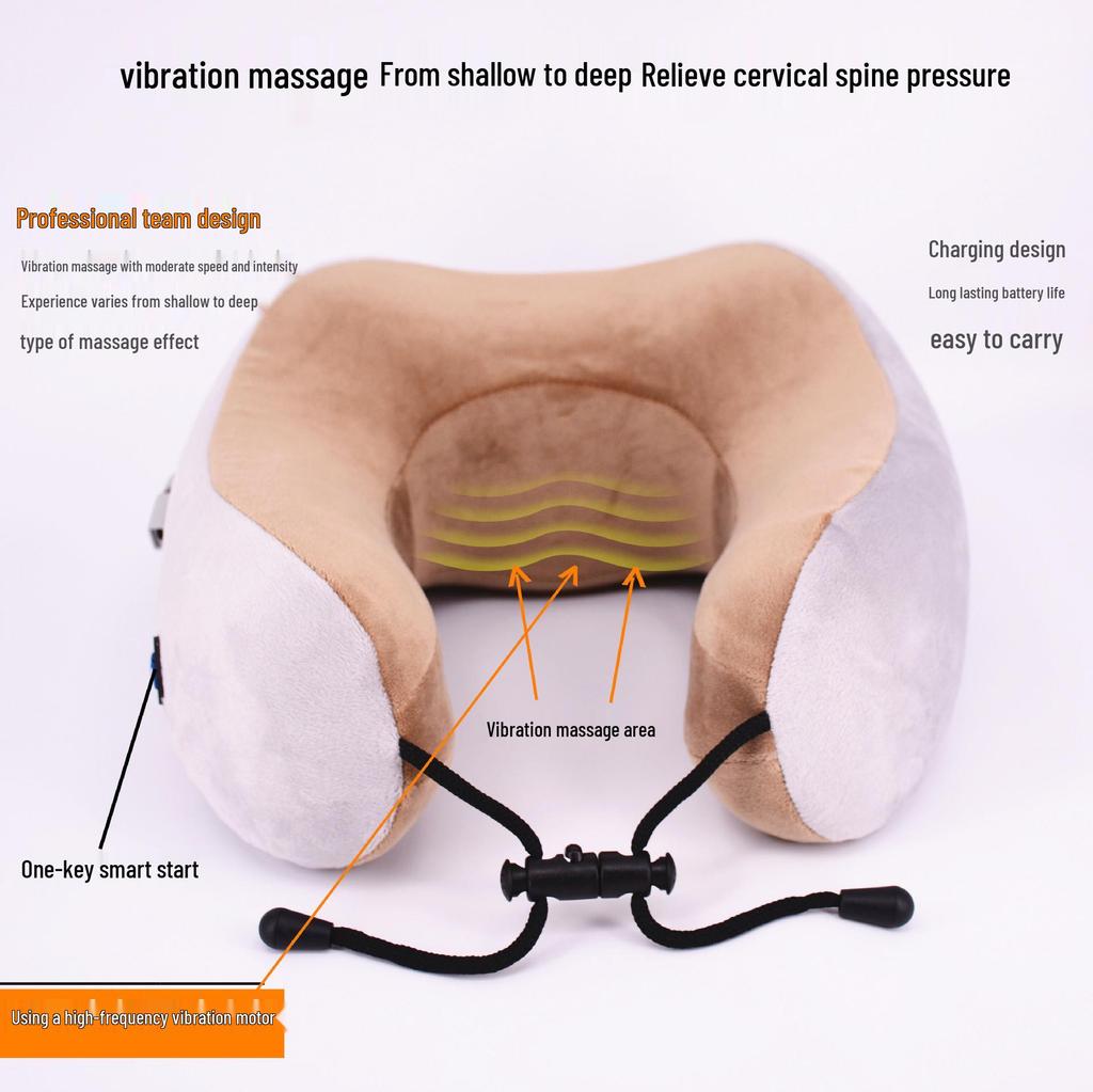 Cervical Spine Neck & Shoulder Massager with Heating & Kneading for Home & Travel Use