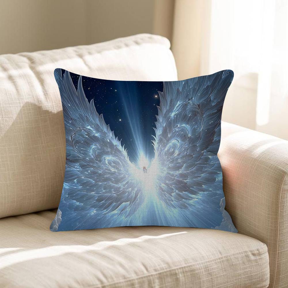 INS Wildflower Angel Baby Wings Cartoon Cushion Cover Car Throw Pillow Case For Sofa Car Christmas Gift