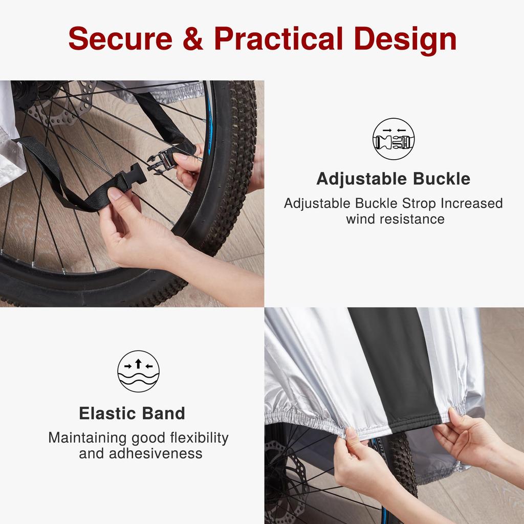 Puroma Bicycle for Outdoor UV with Lock Oxford Storage Bag Included Cover, Waterproof, Thick, Scooters, Use, Rain, Sun, Protection, Dustproof,
