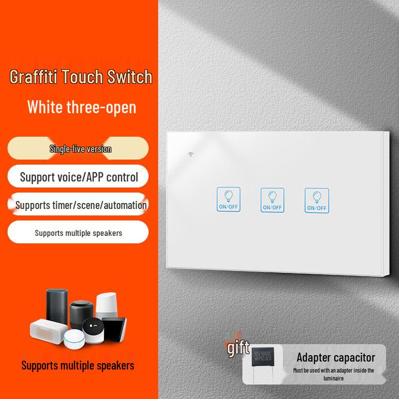 Zhengshang C5 Graffiti Smart WiFi Switch, Voice-Controlled, Tuya EU Standard, Compatible with Alexa & Google.