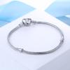 Handmade 925 Silver Heart Charm Bracelet Adjustable 16-23cm for Women Men DIY Jewelry Gift
