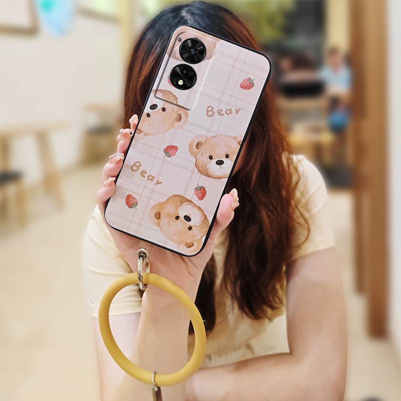 

Bracelet Anti-knock Phone Case For TCL 505/T509K/T5094 Waterproof Cartoon Personality Solid Color Protective Soft Case TCL 505/T509K/T5094