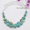 Arizona Turquoise Necklace: 925 Sterling Silver Cluster Heart Necklace