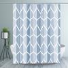 Aegean Blue Geometric Shower Curtain,Waterproof Polyester,Quick-Drying,Fabric Shower Curtains Set For Bathroom,Durable Washable