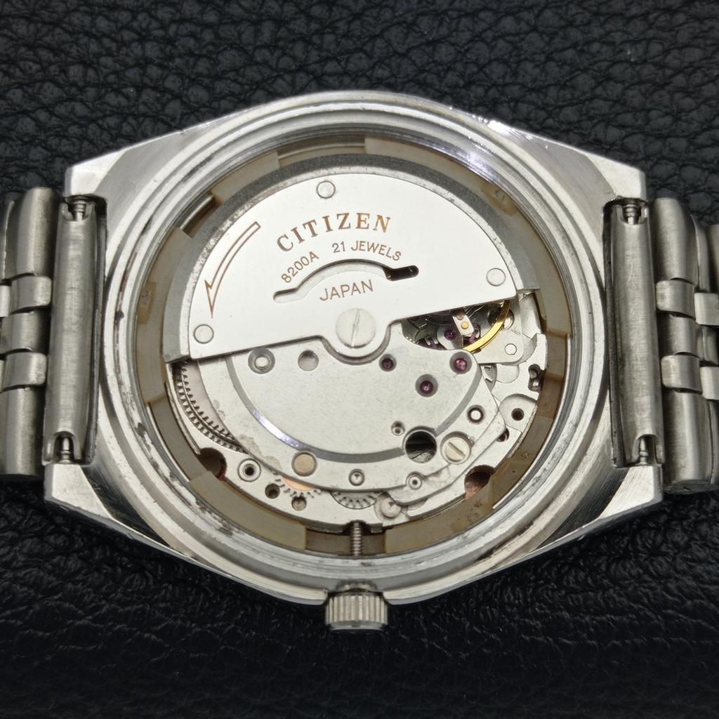 AUTOMATIC GENUINE VINTAGE CITIZEN 8200 JAPAN MENS SKY BLUE DIAL WATCH a500256-2 R151b-a500256