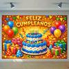 Colorful Balloon Ribbon Birthday Themed Banner Background Children's Birthday Party Home Decoration Photography Backdrop Cloth