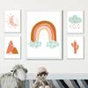 Nordic Rainbow Clouds Moon Cactus Prints And Posters Wall Art Canvas Paiting Wall Pictures For Living Room Home Décor No Frame
