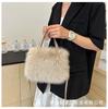 High Texture Versatile Plush Oblique Span Small Square Bag Imitation Fox Hair High-end Women's Bag Light Luxury Niche Handbag
