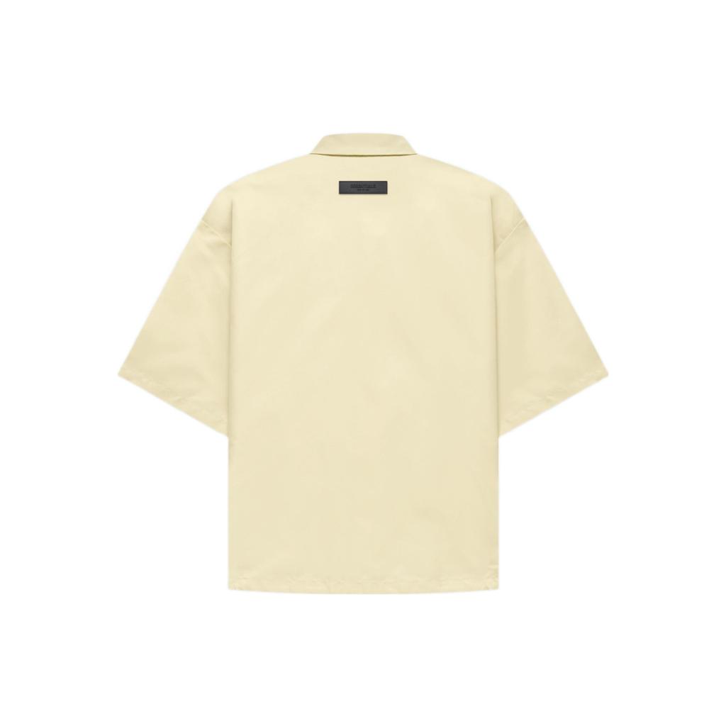 Fear of God Essentials SS Nylon Short-Sleeve Shirt With Allover Logo Print Unisex Tops Canary-Yellow FOG-FW22-656