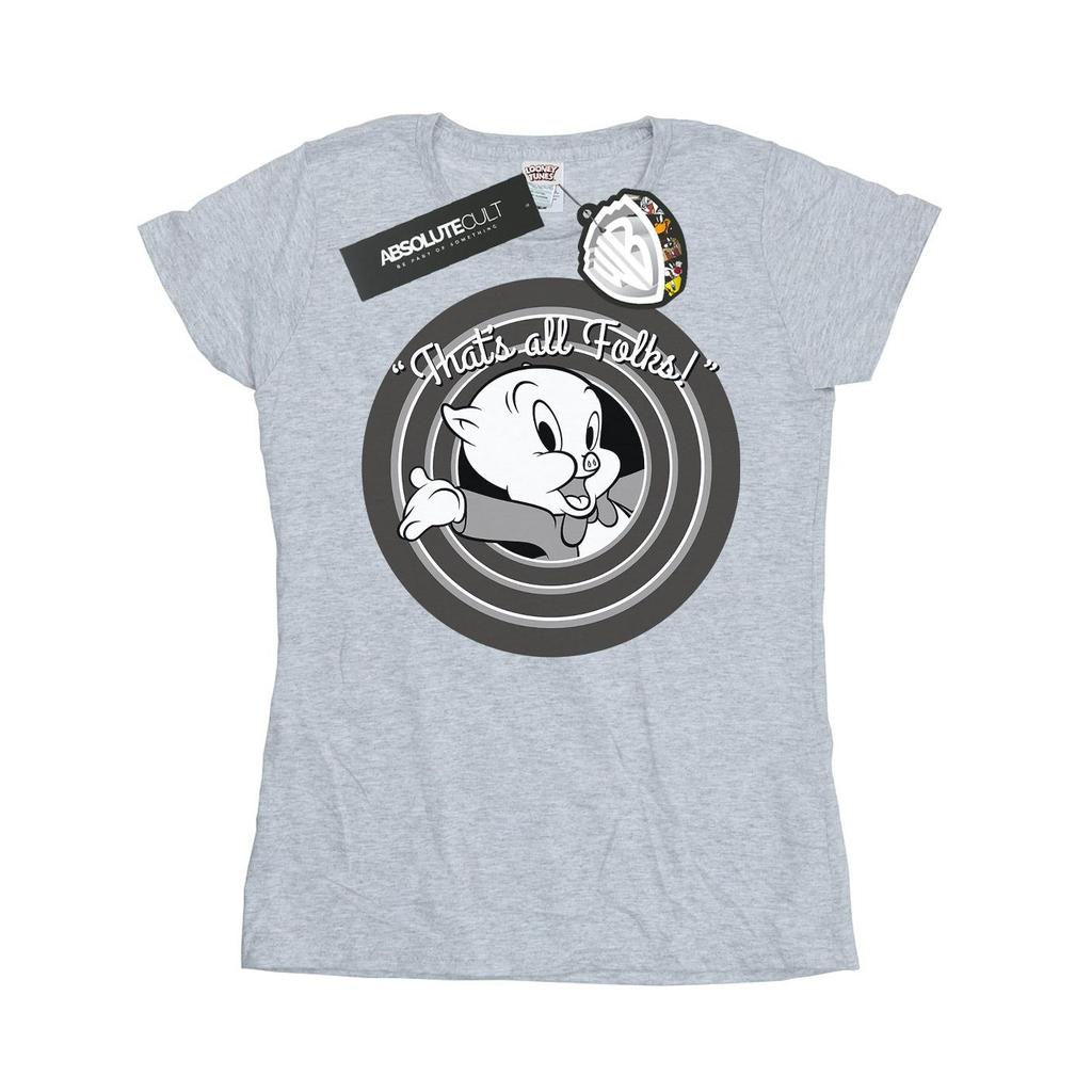 Looney Tunes Womens/Ladies Porky Pig That´s All Folks Cotton T-Shirt