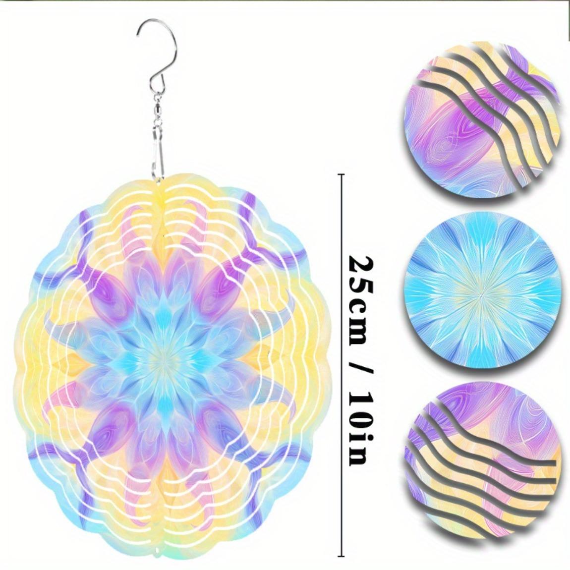 

Elegant Hanging Wind Chime 25.4cm Artistic Metal Design for Garden Patio Decor in Purple Blue Yellow with 360 Hook Perfect Gift for Friends 01A