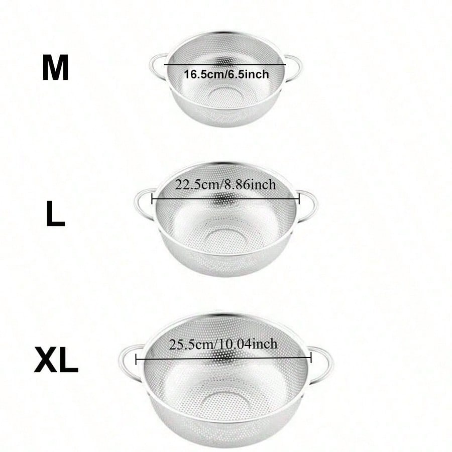 Stainless steel drain basket, vegetable washing basket, perforated basket, rice washing basket, sieve and filter water